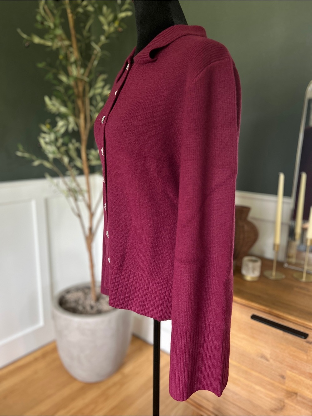 J.Crew Milano-Stitch Cinched-Waist Cardigan with Embellished Buttons, NWT - Picture 3 of 11